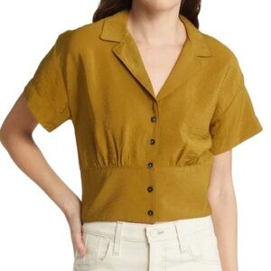 Madewell Drapey Banded Bottom Button-Down Women’s Blouse M